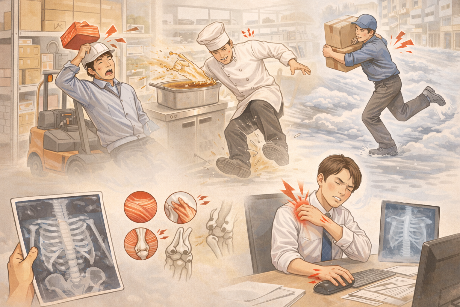 산업재해 후유증 - 작업 중 사고로 인한 근골격계 손상 과정